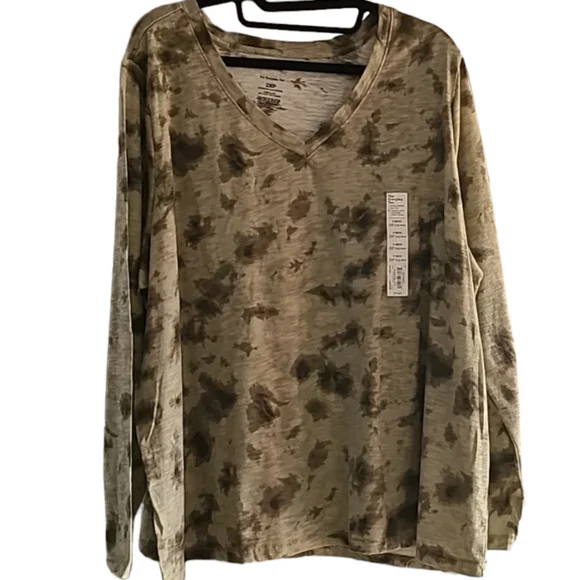 Sonoma Tops Sonoma Womens Petite Plus Size Long Sleeve Olive